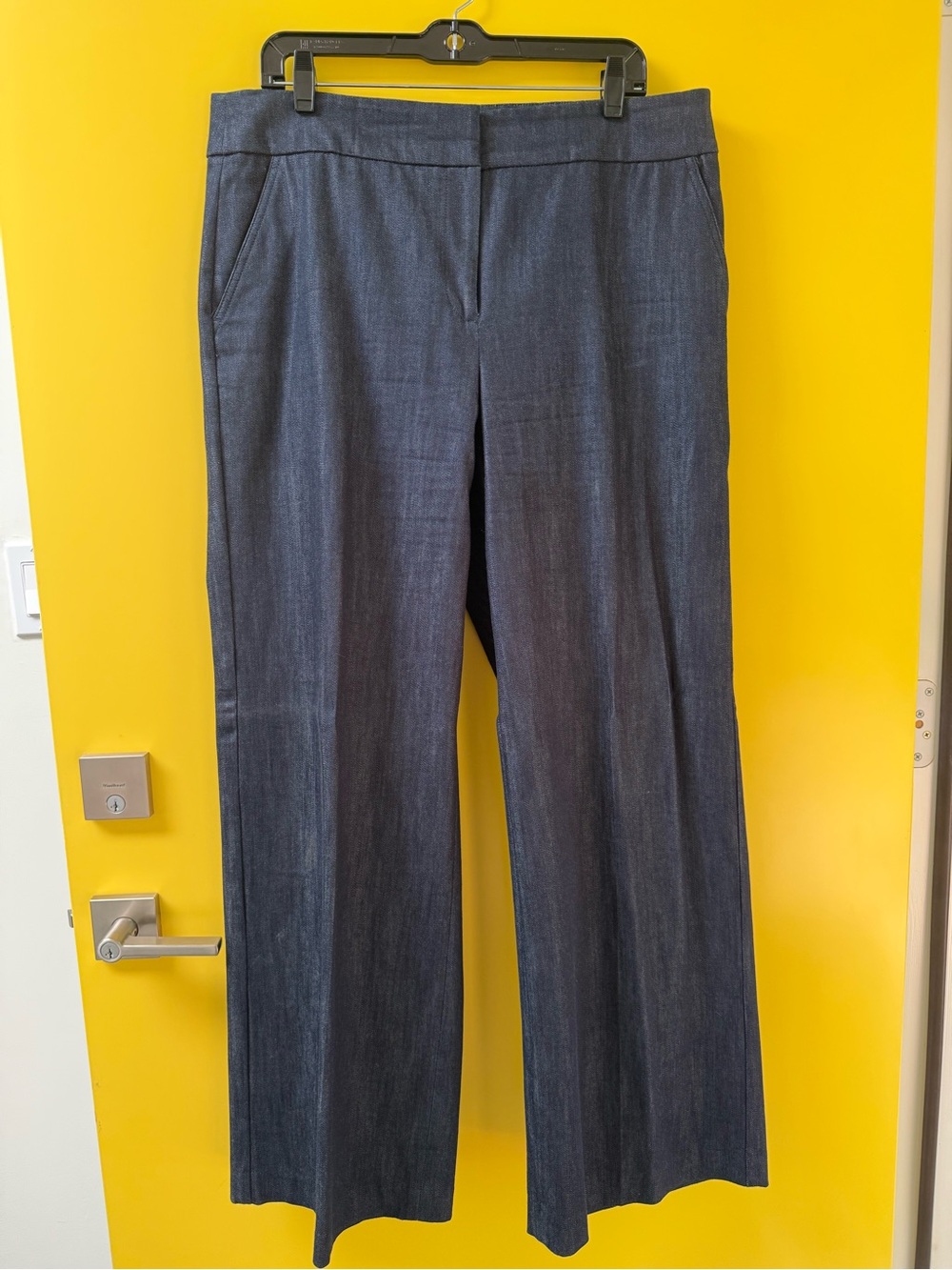 Talbots Greenwich Wide Leg Pant, denim wash